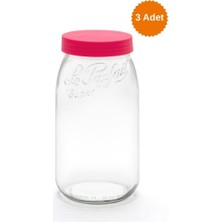 Le Parfait Color Vis Cam Kavanoz 3l Kırmızı (3 Adet)