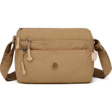 Smart Bags Kahve Kadın Omuz Çantası Hafif Kumaş Çok Cepli Çapraz Uzun Askılı