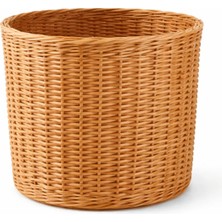 Doğal Rattan Saksılık – 25 cm Çap / 25 cm Yükseklik | Hasır Dekoratif Çiçeklik & Organizer