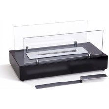 Starkim - Masaüstü Şömine Metal Siyah Renk, Art Design Bioetanol Şömine 50X25X22.5 cm