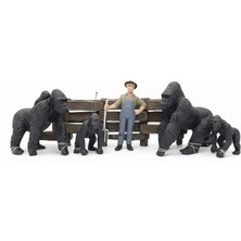 Tufy Toys Goril Ailesi ve Bakıcı Figürü Oyun Seti
