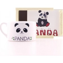 MiraLive Özel Ahşap Kutulu Panda Tasarım Porselen Kupa