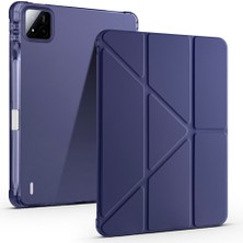Pad 8 Pro Kılıf Zore Tri Folding Kalem Bölmeli Standlı Kılıf - Lacivert