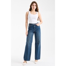 JUST UNIQUE DENIM J.U.D Debra 349 Yüksek Bel Tint Blue Comfort Straight Jeans Kadın