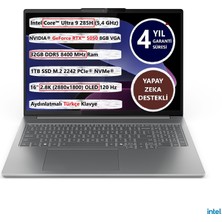 Lenovo Ideapad Pro 5 16IAH10 Intel Ultra 9-285H 32GB 1tb SSD 16" OLED 8GB NVIDIA RTX5050 83JM004WTR Freedos Taşınabilir Bilgisayar