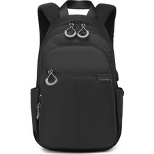 Smart Bags Siyah Hafif Kumaş Omuz Destekli Günlük Küçük Boy Kadın Sırt Çantası