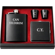 Hediye Fikri Kişiye Özel 2 Shot Bardaklı Matara Seti 9 Oz Paslanmaz Çelik Özel Kutulu