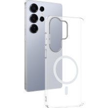 Butam Bilişim Galaxy S26 Ultra Kamera Korumalı M-Safe Şarj Özellikli Şeffaf Zore London Sert Pc Kapak - Şeffaf