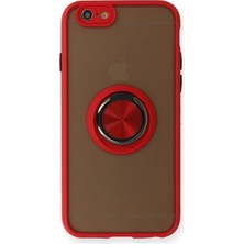 Epilons Mey Ithalat® Iphone 6 Kılıf Montreal Yüzüklü Silikon Kapak - Kırmızı