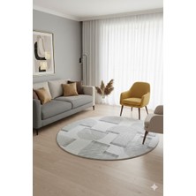 Swan Home Kaymaz Tabanlı Yuvarlak Koridor Mutfak Halısı SHJ931064 Bej