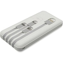 İforce Kişiye Özel-Isme Özel 10.000MAH Çoklu Çıkışlı/telefon Tutuculu Powerbank Beyaz Renk-Isim Yazılabilir