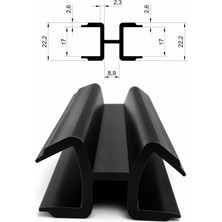 MAKPLASTİK FİTİL PROFİL A 446 16 mm Profil Için Dekorasyon Birleştirme Fitili 6 Metre Siyah