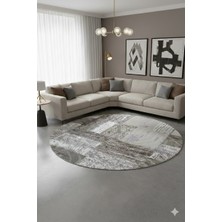 Swan Home Kaymaz Tabanlı Yuvarlak Koridor Mutfak Halısı SHJ3019 Kahve