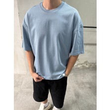 Difransel Jeans Erkek Basic Bisiklet Yaka Oversize T-Shirt
