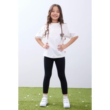 Perendi Kız Çocuk Tişört ve Taytlı Takım Yumuşak ve Rahat Yazlık Takım