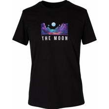 Trender 26Y595000008 Siyah Erkek T-Shirt The Moon O Yaka Baskılı