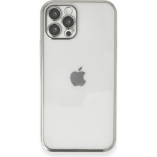  iPhone 12 Pro Kılıf Razer Lensli Silikon - Gümüş
