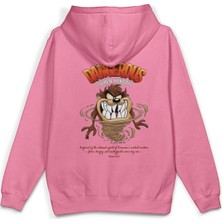Overoz Tazmany Canavarı Sırt Baskılı Kapüşonlu Yarı Oversize Unisex Sweatshirt Hoodie 1392