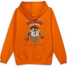 Overoz Tazmany Canavarı Sırt Baskılı Kapüşonlu Yarı Oversize Unisex Sweatshirt Hoodie 1392