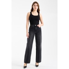 JUST UNIQUE DENIM J.U.D Debra 289 Yüksek Bel Antrasit Comfort Straight Jeans Kadın