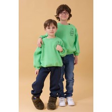Perendi Erkek Çocuk Bisiklet Yaka Ayı Baskılı Sweatshirt