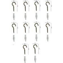 Conana Piton Kanca Açık 20X80 (Boyut 20MM* 45MM) (Avize Tavan Bağlantısı, File Gerdirme Vs. Için) 10 Adet