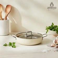 Amboss Sera Nova Doğal Seramik Basık Tencere 30 cm 4.4 Litre – Latte
