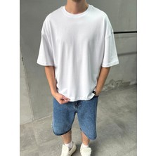 Difransel Jeans Erkek Basic Bisiklet Yaka Oversize T-Shirt