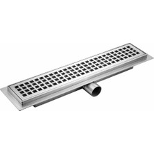 Şimşek Steel 360 Donerlı Çekvalfli Eteklı Yandan Cıkıslı Dus Kanalı Krom Seramik Süzgeçi 50 Cm.(Classıc)