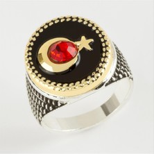 Tkçbj Ay Yıldız Metal Erkek Yüzük Tkçbj