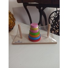 Hureggo Vakıf Katılım Ahşap  ''hanoi Kuleleri''zeka Oyunu 20X9 cm