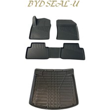 Black Gold Byd Seal U 3D Oto Paspas + Üst Kademe Bagaj Havuzu Set 2024+ Tam Uyumlu Havuzlu TPE Premium