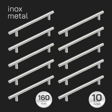 Badem10 (10 Adet) Alteta Rosemary Inox Renk Metal 160MM Dolap Çekmece Mobilya Kulbu Kulpları