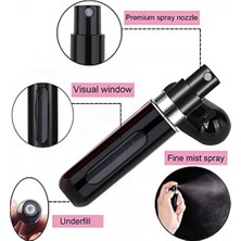 MiraLive 3 Adet Parfüm Şişesi Taşınabilir Mini Doldurulabilir  Atomizer Parfüm Şişeleri Boş Küçük