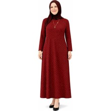 SFG Life Moda Kadın Bisiklet Yaka Full Kristal Iki Iplik Battal Tesettür Elbise