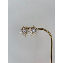 Marsel Özel Seri Kristal Oval Taşlı Saçak Xp Gold Küpe