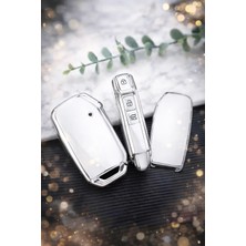 Kia Sportage Sorento Soul Ceed Xceed Smart Anahtar Kılıfı Beyaz-Gümüş Aksesuar