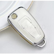 Ford Mondeo Aksesuar Anahtar Kılıfı Beyaz-Gümüş