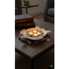 Dekolux El Yapımı Deniz Kaplumbağası Dekoratif Tepsi – Taş Tozu