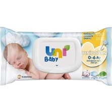 Uni Baby 40'lı Yenidoğan Islak Mendil Dermatolojik Test Edilmiş Doğal Özlü Temizlik