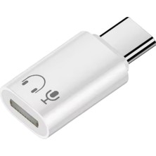 Alfais 6001 Type-C To Lightning 8 Pin Ses ve Kulaklık Çevirici Dönüştürücü Adaptör Mikrofon