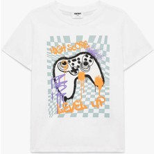 Koton Baskılı Beyaz Erkek Çocuk T-Shirt 6SKB10054TK
