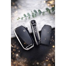 Kia Sportage Sorento Soul Ceed Xceed Smart Anahtar Kılıfı Siyah-Gümüş Aksesuar