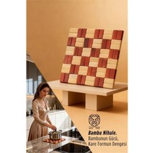 MiraLive Derin Su Serisi - Lüks Kare Bambu Mutfak Nihalesi 17X17 cm