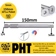 Platin Hırdavat Pht Allen Bits Uç Uzun Boy Hex 5mm x 150MM ( 10 Adet ) PLT280096