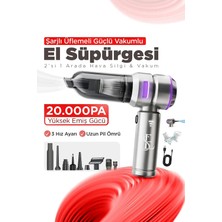 Ensiga 20.000 PA Üflemeli Güçlü Vakumlu  Şarjlı Kablosuz Araç Içi Süpürge | Fırçasız Motor