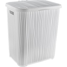 Dng Store Dalgalı 5 Parça Banyo Seti Beyaz Plastik Modern Tasarım Kirli Çamaşır Sepeti Deterjanlık