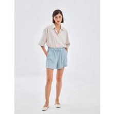 Lc Waikiki Yeni Sezon Kadın Beli Lastikli Düz Şort