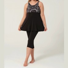 Linotti Askılı Taytlı Büyük Beden Yarı Kapalı Mayo 002528-25