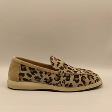 Ametist Punto Leopar Desen Deri Kadın Günlük Ayakkabı